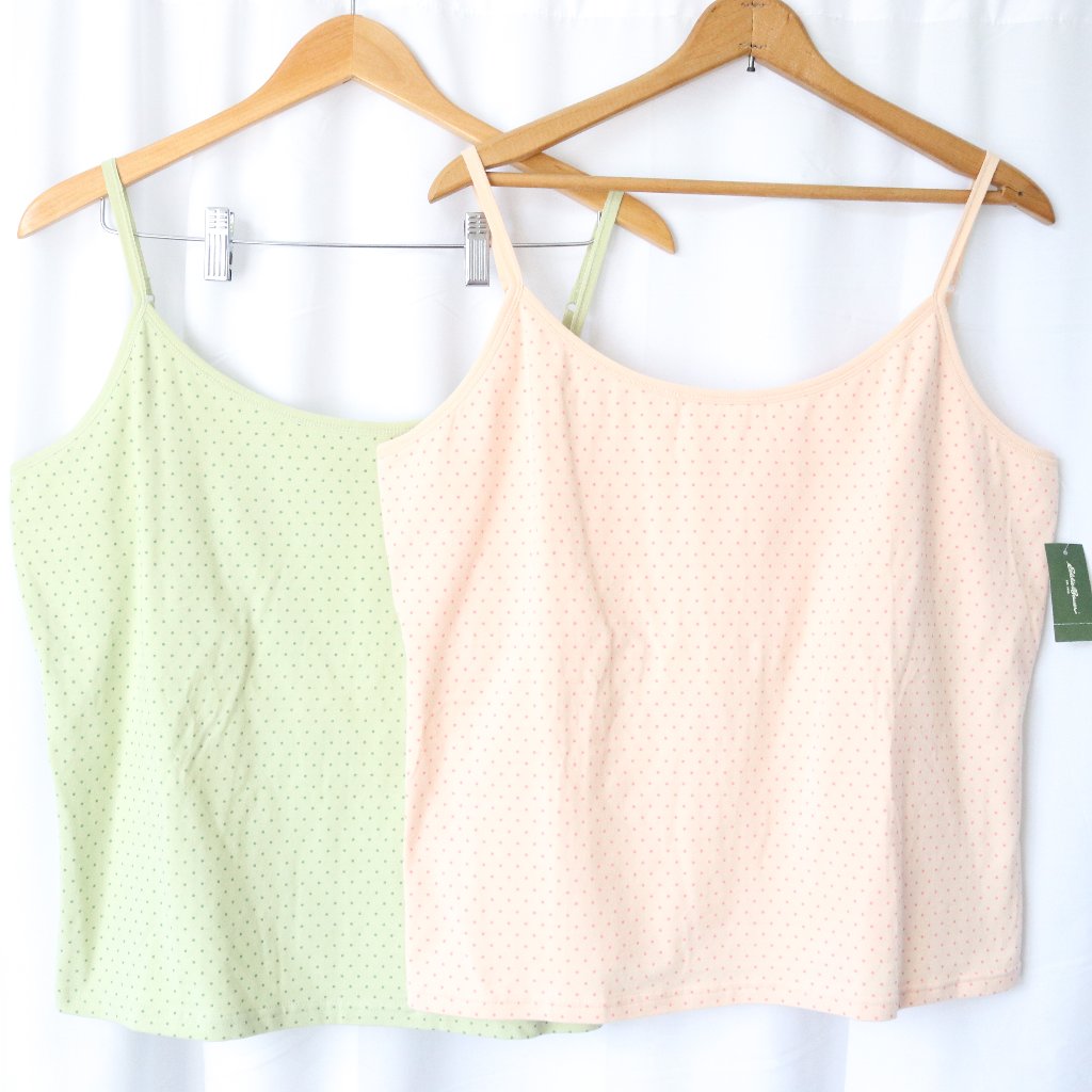 Eddie Bauer | Vintage Y2k Polka Dot Cropped Layering Camisole Tank Top Nwt | Xl